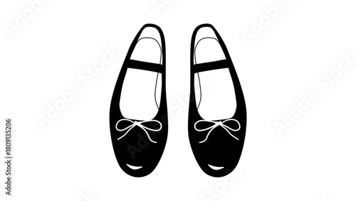 Ballet Shoes  symbol, black isolated silhouette