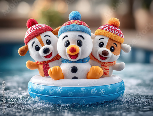 frozen Christmas swimming pool