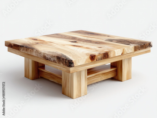 Wood table on white background