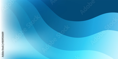 Abstract bright wavy background with translucent wavy, curvy shapes, soft gradient colors in blue and white. Modern flowing design, perfect for digital art, presentations, or contemporary decoration.