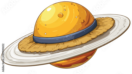 Whimsical Planet with Hat and Ball Vector Illustration for Creative Designs