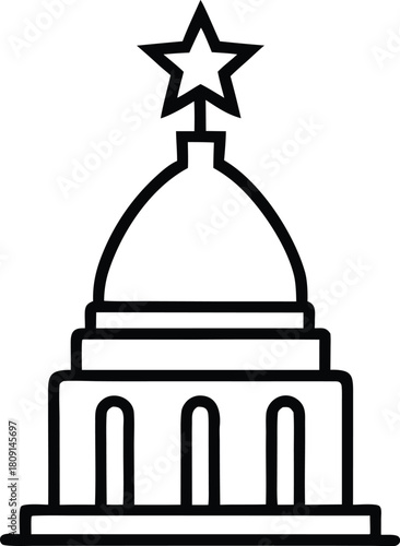 Government officials standing in front of the capitol building isolated on