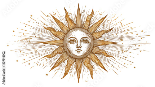 Sun Design with Sunburst Vector - Professional Sun Image