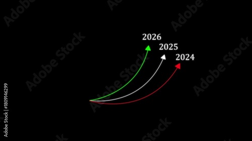 Artificial intelligence growth concept with digital icons and upward arrows on tablet screen, symbolizing innovation, business technology development, motion video
