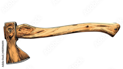 Professional Wooden Axe with Round Hole in the Middle for Carpentry and Woodworking