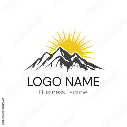 Logo Mountain Nature Vector Illustration Design Template
