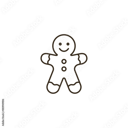 Gingerbread icon. Christmas symbol modern, simple, vector, icon for website design, mobile app, ui. Vector Illustration