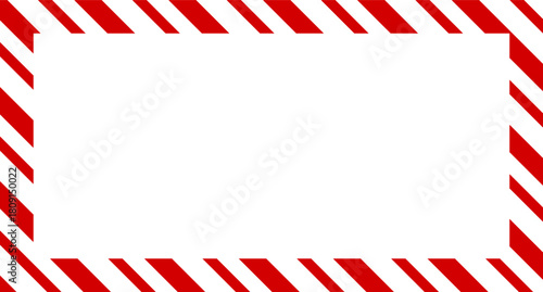 Candy cane christmas frame with blank space. Christmas border frame. Merry Christmas Candy cane rectangle frame card elements decoration. New Year picture frame ribbon. Xmas striped border