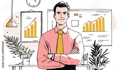 Confident Businessman in Professional Environment