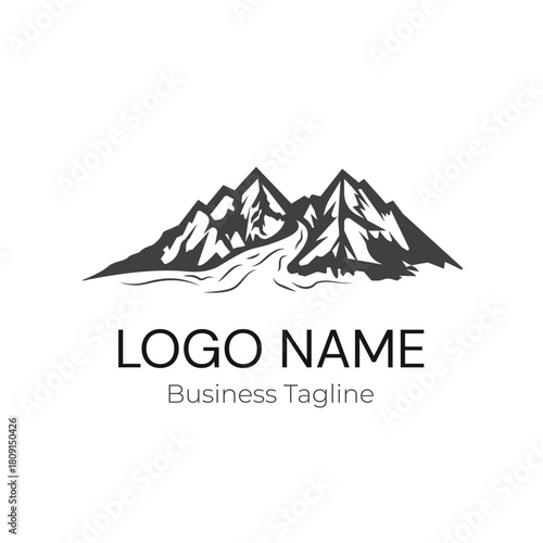 Logo Mountain Nature Vector Illustration Design Template