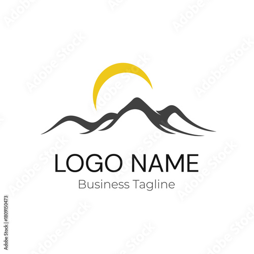 Logo Mountain Nature Vector Illustration Design Template