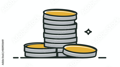 Business Coin Money Icon Vector Illustration for Finance and Investment Concepts