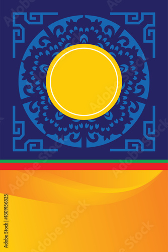 Geometric Mandala Inspired Design with Circle and Traditional Elements for Decorative Art and Cultural Patterns