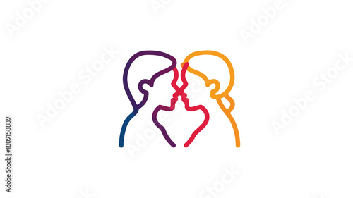 Lesbian Couple LGBT Symbol Solid Icon Vector Concept