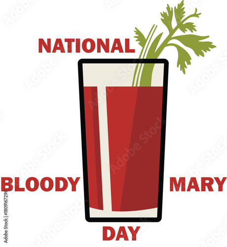 Celebrating National Bloody Mary Day with a Classic Cocktail Illustration