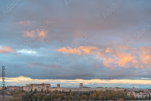 View of castle in Cuellar Spain