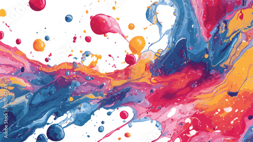 Dynamic Abstract Ink Drops and Splashes on Blotter for Creative Design Projects