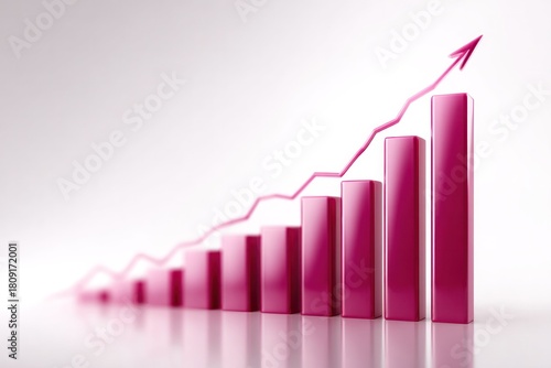 Wallpaper Mural Ascending Heights: A dynamic chart illustrating consistent growth, with vibrant bars ascending towards a hopeful trajectory, against a clean backdrop. Torontodigital.ca