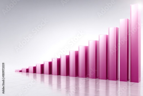 Wallpaper Mural Business Growth Graph: A vibrant bar graph illustrates upward movement and positive business development, demonstrating a concept of achievement and development. Torontodigital.ca