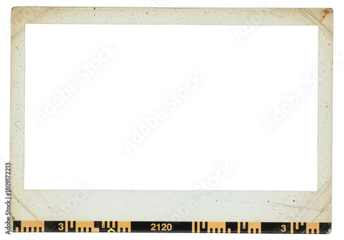 Instant Photo Film Frame. Snapshot Border Overlay. Retro Vintage Effect. Isolated PNG Texture. Transparent Background