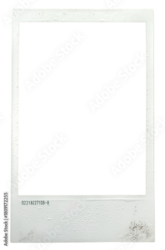 Instant Photo Film Frame. Snapshot Border Overlay. Retro Vintage Effect. Isolated PNG Texture. Transparent Background