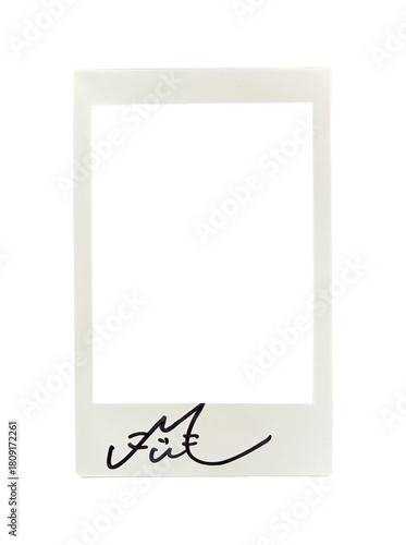 Instant Photo Film Frame. Snapshot Border Overlay. Retro Vintage Effect. Isolated PNG Texture. Transparent Background