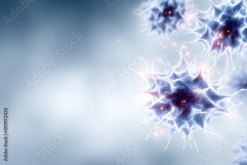 Wallpaper Mural Microscopic Marvels: Intricate detail of a virus, illuminating the complex structures within, revealing the intricate beauty of the microscopic world. Torontodigital.ca