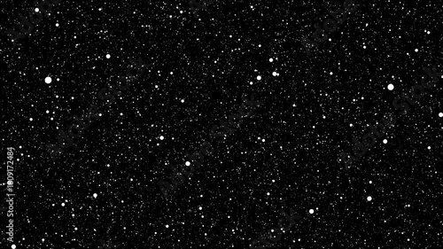 A minimalist black-and-white background featuring scattered white dots resembling stars in a night sky.