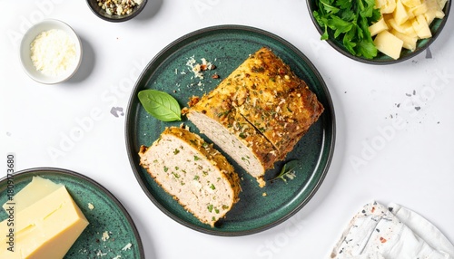 Fototapeta Naklejka Na Ścianę i Meble -  Garlic Butter Parmesan Chicken Meatloaf