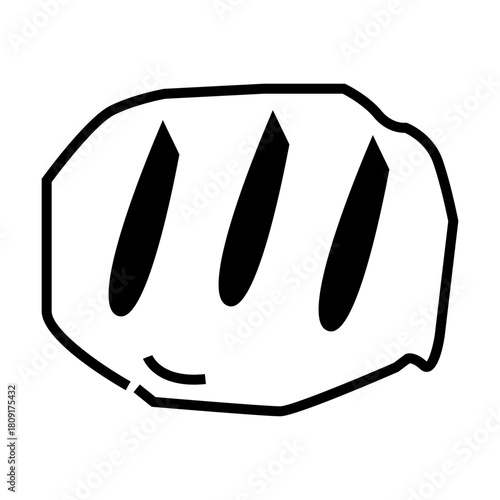 vector black baguette bread icon illustration