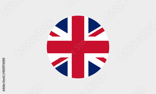 Flagge Vereinigtes Königreich – Professionelles rundes Icon mit korrekter Farbdarstellung (Union Jack)
