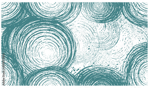  A teal abstract background featuring overlapping circular ripples and ink-like textures. Suitable for art, design, marketing, or tech visuals seeking calm, modern