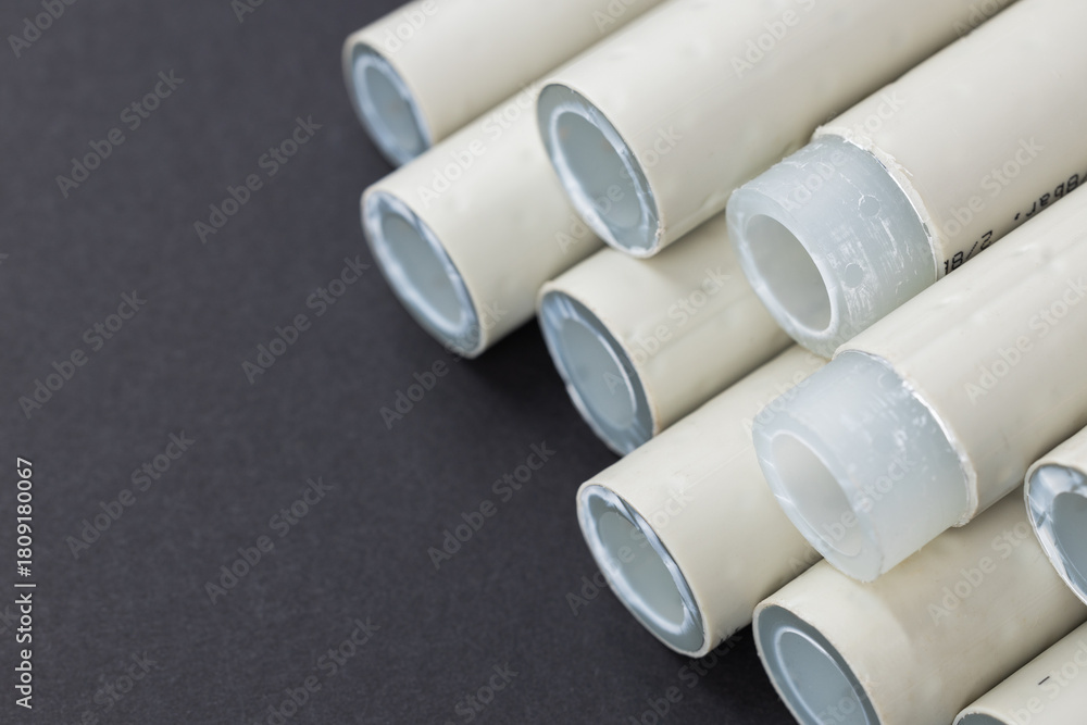 Fototapeta premium stripped polypropylene pipes for soldering, soldering pipes for water