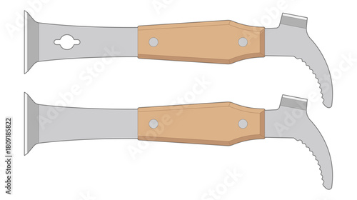 A vector illustration of a beekeeper's tool, featuring a chisel, isolated on a white background.