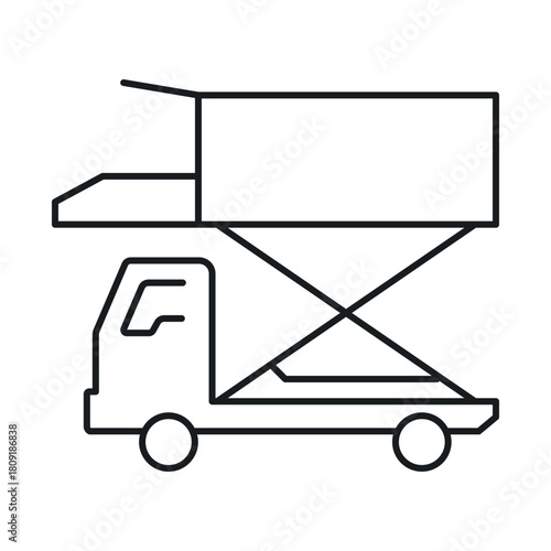 Icon representing airport ground support equipment used for passenger boarding at terminals
