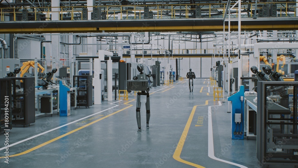 custom made wallpaper toronto digitalAutomated Logistics Robots Transporting Cargo Cases in Production Plant. Multiple Robots Engaged in Automated Logistics, Carrying Cargo Cases Along Marked Lanes. Unmanned Transport and Efficiency.