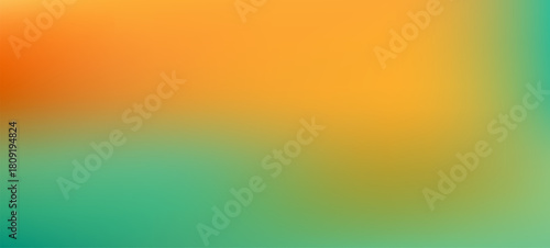Teal orange texture, vector abstract green and coral gradient. Mint and peach colors gradation. Coral and green watercolor backdrop