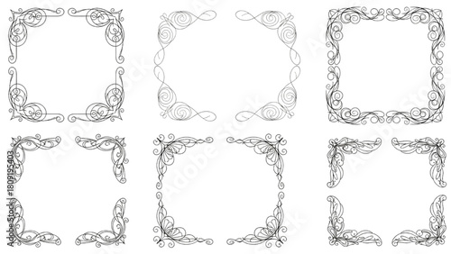 Elegant Vintage Frames Collection Floral, Ornate, and Decorative Border Elements