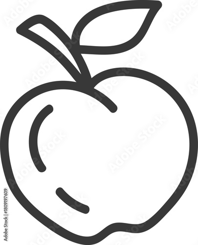 Apple fruit icon depicting healthy eating and education