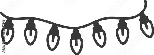 Hand drawn string light illuminating holiday season decoration