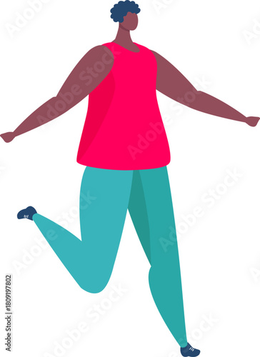 Person running in casual activewear illustration