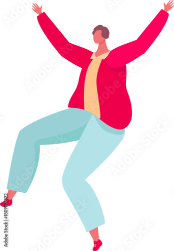 Person jumping with arms raised celebrating success