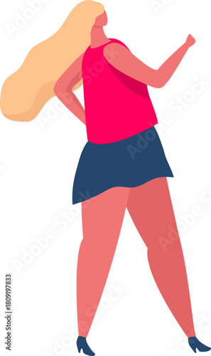 Woman standing confident, empowered, looking up