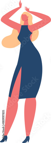 Elegant female dancing enjoying music party celebration