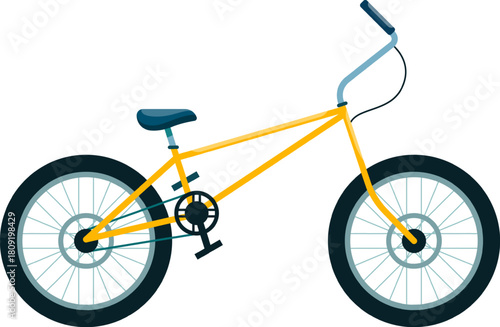 Yellow BMX bike vector illustration for extreme sport