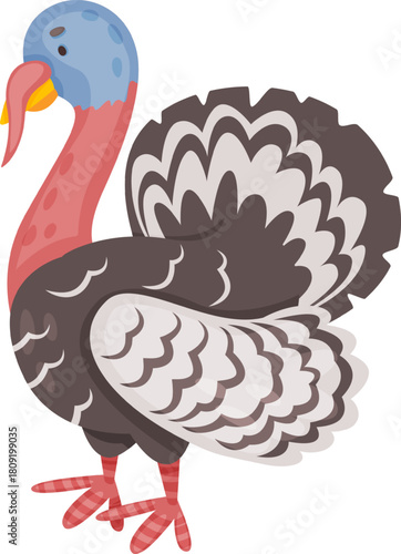 Autumn thanksgiving turkey for holiday season illustration