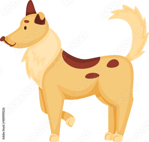 Cartoon dog illustration standing looking happy