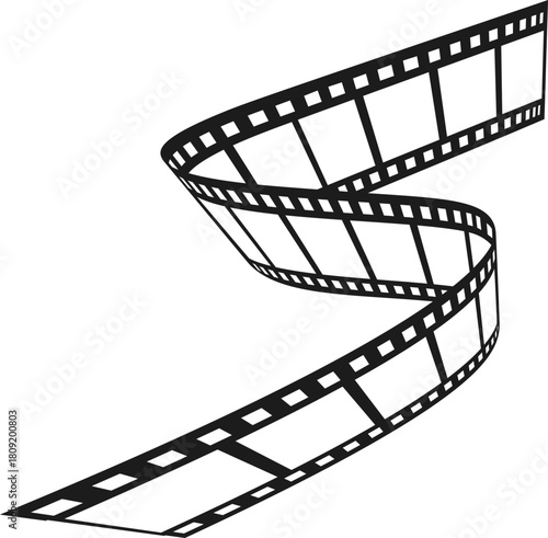 Winding film strip representing cinema and entertainment