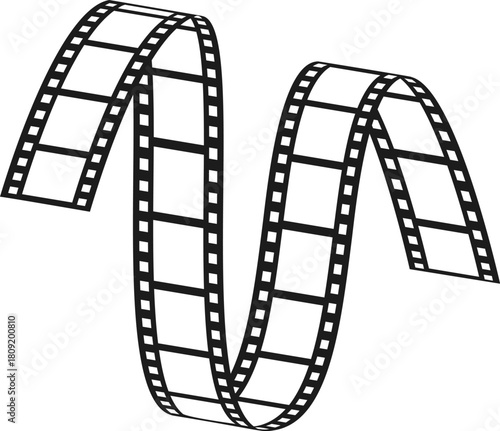 Wavy film strip representing movie production concept