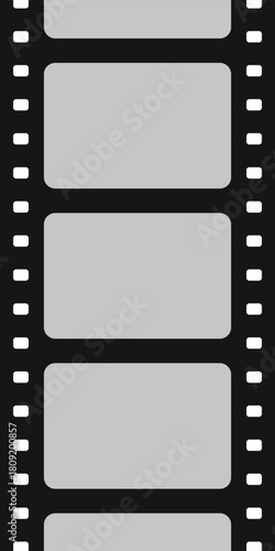 Film strip showing empty frames and sprocket holes